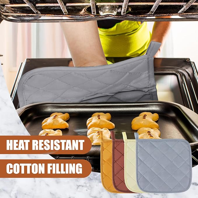 Uiifan 30 Pieces Cotton Pot Holders for Kitchen Washable Heat Resistant Potholders Oven Hot Pads for Cooking and Baking, 7.87 x 7.87 x 0.2 Inch(Chic Color)