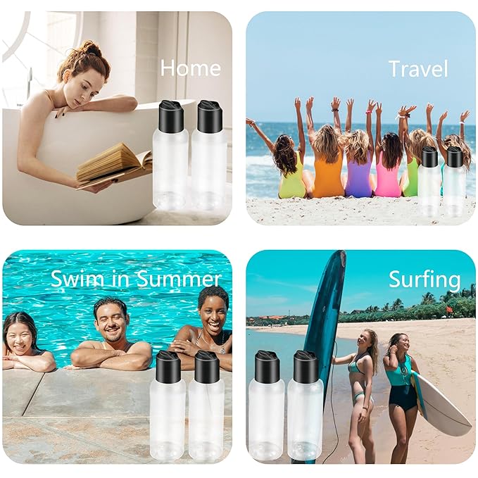 6 Pack Travel Bottles for Toiletries, 3.4oz Travel Shampoo Bottles Leak-Proof Tsa Approved Travel Size Bottle for Shampoo Conditioner and Body Wash, Clear Bottle Body