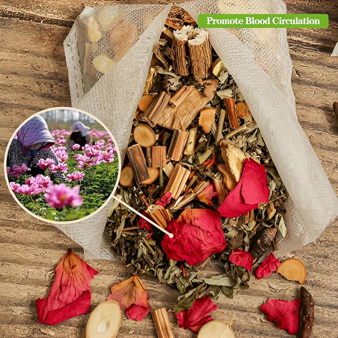 Ginger Chinese Herbal Foot Soak Set – 30 Detox Bags for Dry Feet,Cracked Feet and Lymphatic Drainage泡脚药包