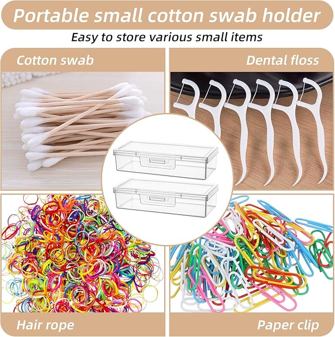 3PCS Floss Pick Holder Cotton Swab Holder Cotton Pad Holders Dental Floss Holders with Lid for Travel Cottons Buds Flosss Small Items