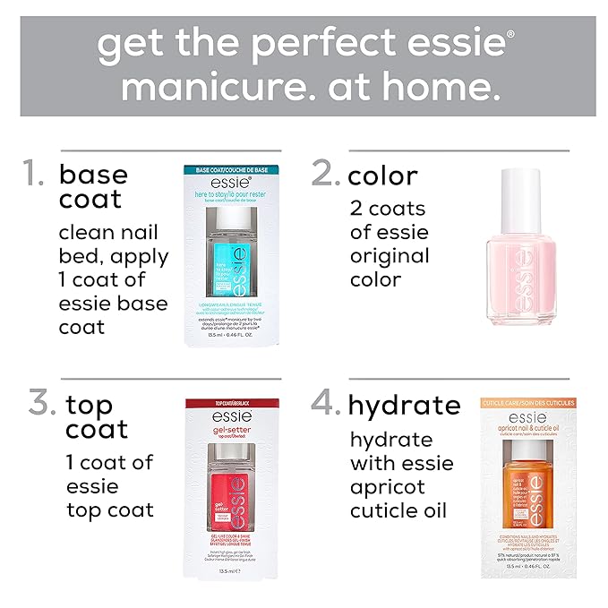 essie Good to Go Top Coat, Fast Dry + Shine Nail Polish, 0.46 Ounces (Packaging May Vary)