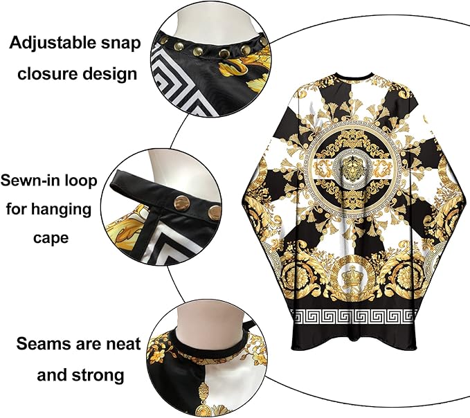 Barber Capes for Men Hair Cutting Salon Capes with Snaps Hairdresser Gown Stylist Cape- 63”× 56”