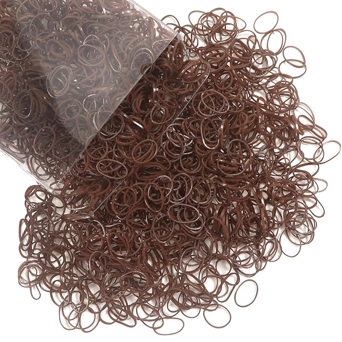 Brown Elastics Hair Bands 1500pcs Mini Rubber Hairband Soften 18mm Ponytail Holders Hairiness Ties No Damaged Accessories for Women Braids