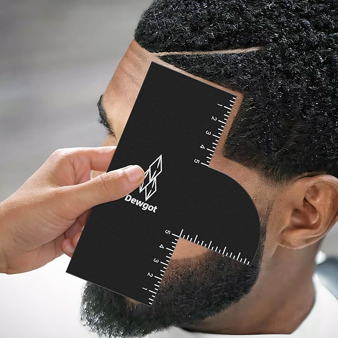 Enhancement Card for Barbers with Measurement Indicators, Reusable Barber Hairline Shaping Tool and Color Spray Edge Line Up Tool (2PCS)