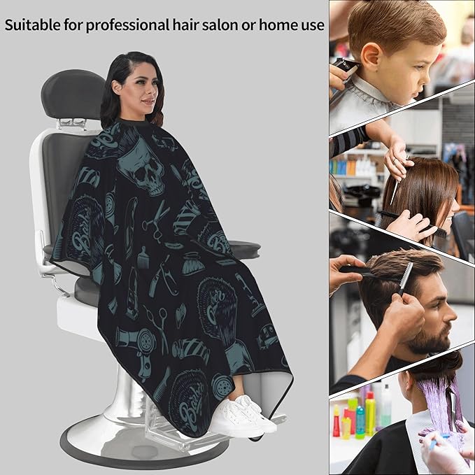 Adult Barber Cape, Professional Salon Haircut Capes, Haircut Kit Hairdressing Apron for Home Salon Barbershop