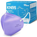 akgk KN95 Face Mask 50 PCS, Breathable Protection Masks, 5-Ply KN95 Purple Masks, Cup Dust Safety Masks
