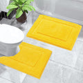 SHACOS Small Bathroom Toilet Rugs Set of 2 Pieces Bath Mats with U Shape Toilet Mats 16x24 + 20x24 inch Soft Absorbent Bath Rugs Non Slip Plush Shower Rug Machine Washable, Yellow