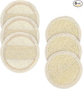 Amabro Loofah Sponge Face Pads Scrubber, 6 PCS Exfoliating Facial Loofah Luffa Cleansing Sponge Scrub Pad Makeup Remover Brush for Men and Women Manual Bath Shower Glove Pad Body Scrubber