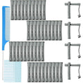 48pcs Perm Rods, Plastic Hair Rollers Heatless Hair Curlers Set with 1pc Rat Tail Comb and 50pcs Curling Paper for Hairdressing Styling(grey,0.55in)