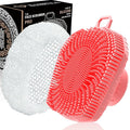 Face Scrubber & African Net, Silicone Exfoliating Brush for Men, Facial Cleansing Brush, Manual Waterproof Cleansing Skin Care, Blackhead Removing Pore Cleansing Massaging Face Brushes - Pink