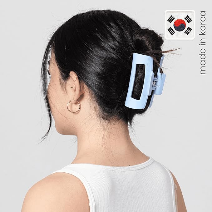 The Original Mello Hair Claw Clip Squishy Claw Clip Made in Korea Patent Pending 30021976 (Light Blue, Medium)