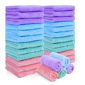 Makeup Remover Cloths 28 Pack - Super Soft Premium Coral Velvet Facial Cleansing Towels 7x7 Inch, Highly Absorbent Microfiber Reusable Washcloths for Face, Eye, Lips