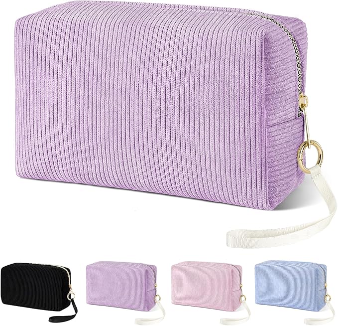 Tampon Holder for Purse, Corduroy Period Bag Sanitary Napkin Storage Bag for Girls Womens, Portable Feminine Emergency Pad Period Pouch (Purple)