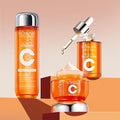 Vitamin C Skincare Trio: Face Serum, Moisturizing Cream & Hydrating Toner, 5X Vitamin C with Hyaluronic Acid, Complete Daily Routine to Refresh & Nourish Skin, For All Skin Types