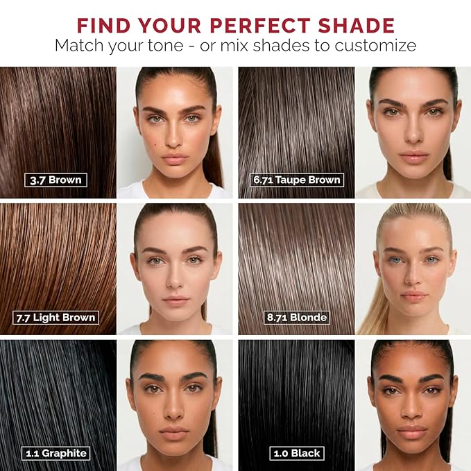 RB RENATA BEAUTY Tint Kit – Cream Hair Dye Kit with Developer and Application Brush for Spot Coloring - Covers Gray Hairs, Smudge-Proof, Long-Lasting Up to 4 Weeks, 20 Applications [Graphite]