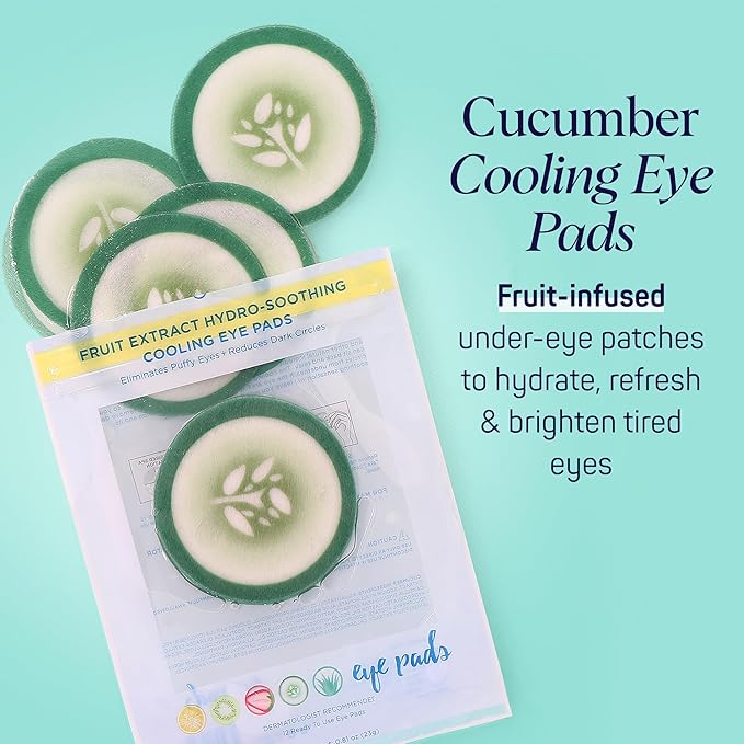 SpaLife Cooling Cucumber Eye Pads | Korean Dark Circles & Puffy Eyes Treatment | Nourishing Cucumber Eye Pads | Eye Mask for Puffy Eyes Daily Depuffing Eye Patches | 48 Count