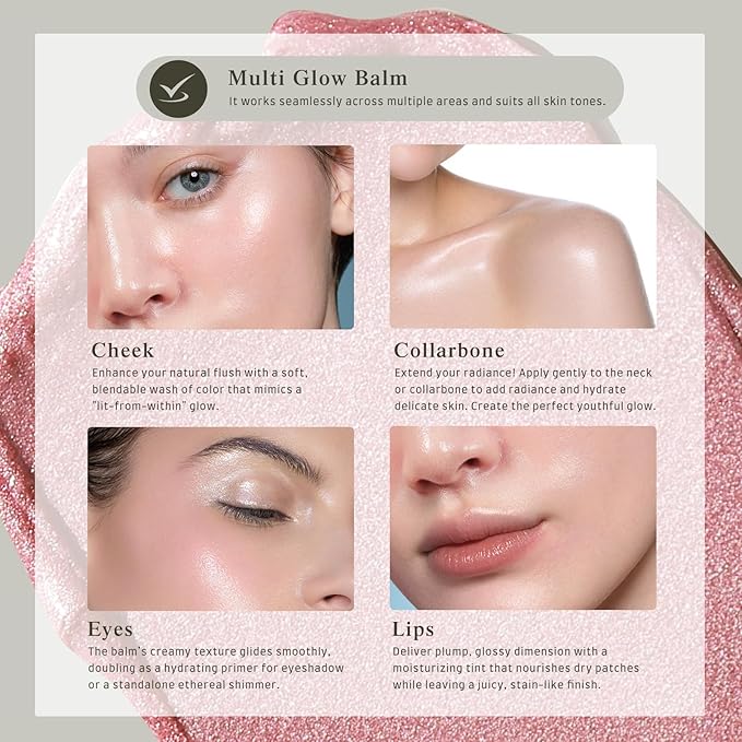 bayfree Multi Glow Balm, Cream Blush for Cheeks, Blush Balm Face Makeup, Radiant Finish, Hydrating, Creamy, Lightweight & Blendable Color, Face Makeup, 0.63 Oz