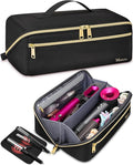 Mancro Hair Tools Travel Bag Compatible with Shark Flex Fusion, Wide-open Hot Hair Tool Organizer with Separate Heat Resistant Mat, Hair Accessories Organizer for Straighteners, Curling Iron, XL