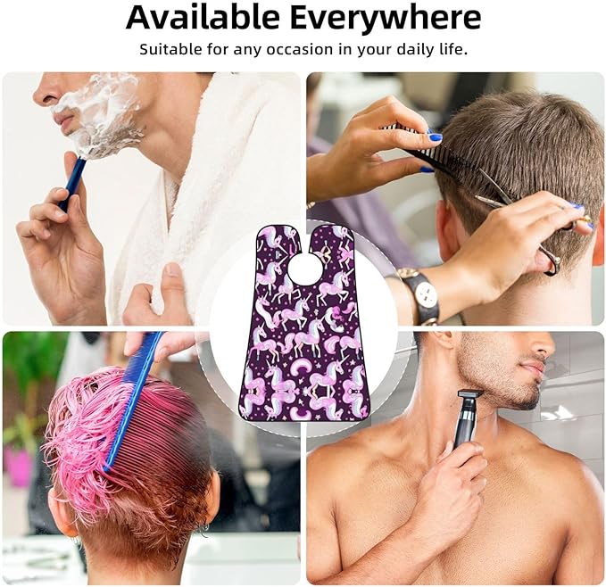 Abstract Paint Splashes Print Beard Bib Shaving Apron, Beard Hair Trimming Cape Gift For Dad