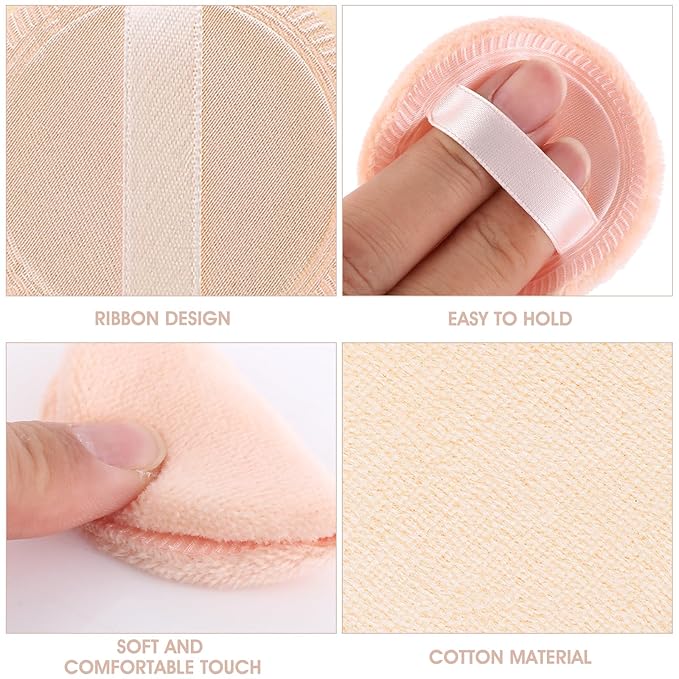 Powder Puff For Face Makeup Setting 12 PCS Mini Pressed Loose Powder Body Make Up Sponge Blending Applicator Cosmetics Small Velour Beauty Press Foundation Pads Wet And Dry Makeup