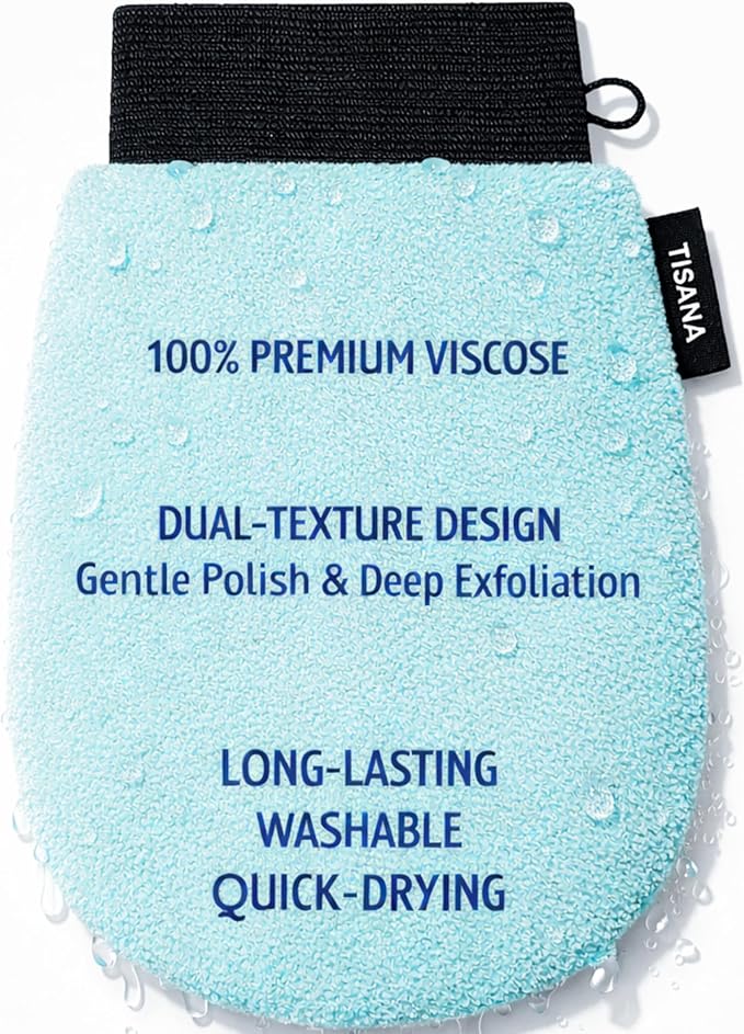 Exfoliating Glove for Shower – Dual-Sided Body & Face Scrubber Mitt – Deep Exfoliation Washcloth Mittens – Dead Skin & Tan Remover for Body – Body Exfoliator Loofah Wash Cloths for Showering (1-Pack)