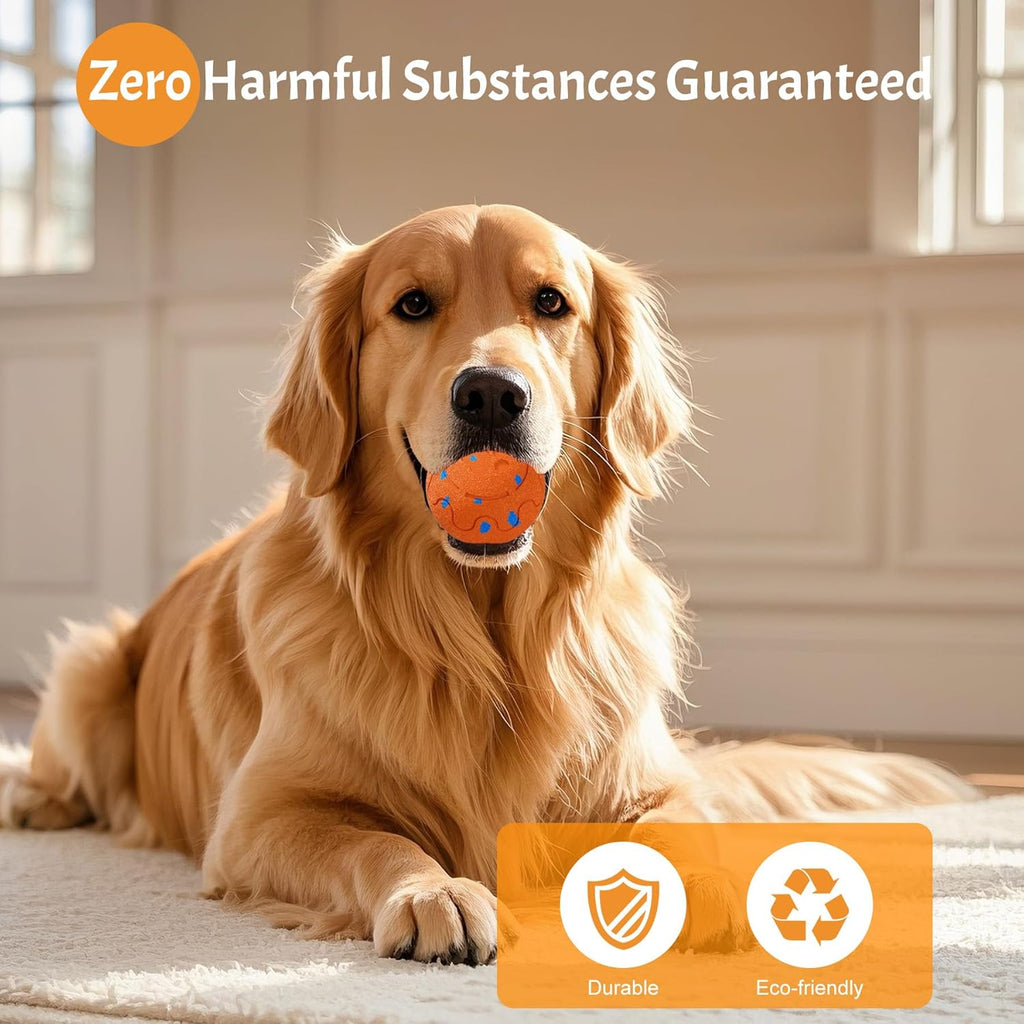 Dog Balls: Interactive Dog Ball, Self-Moving Dog Toy with Auto-Rolling & Bouncing, E-TPU Material, IP54 Waterproof, Motion-Activated, for Small/Medium/Large Dogs (Orange)