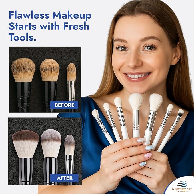 NORTHWEST ENTERPRISES Makeup Brush Cleaner Solution for Electric Makeup Brush Cleaner Machines - Professional Grade (16 ounces)