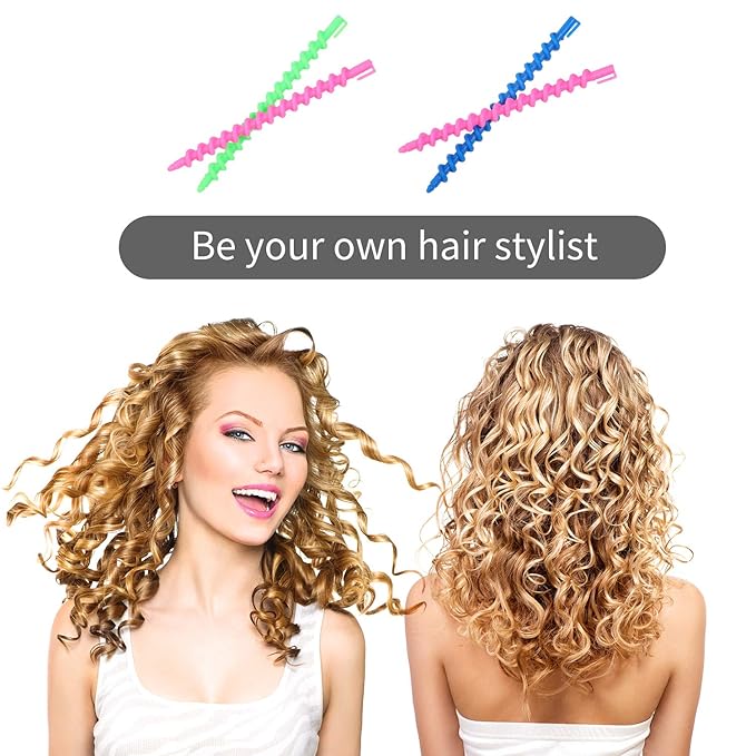 WILLBOND 40 Pieces Hair Perm Rod Spiral Plastic Long Barber Hairdressing Styling Curling Perm Rod Hair Rollers Salon Tools for Women(6.10 x 0.24 Inch)