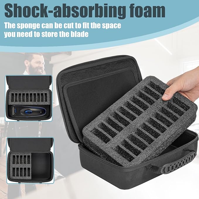 TORIBIO Hair Clipper Guard Blades Holder Case for Barbers and Stylists, Holds 20 Metal Guards for Andis, Oster, Wahl, Babyliss Detachable Clippers