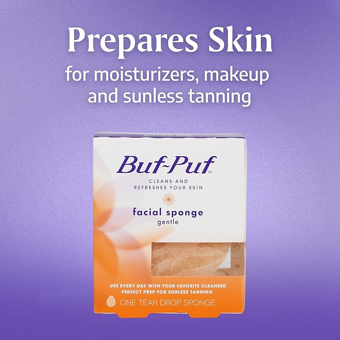Buf-Puf Gentle Facial Sponge | Dermatologist Developed | Exfoliating | Reusable | 2 Pack