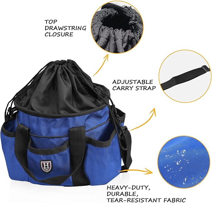 Harrison Howard Premium Horse Grooming Organizer Bag Horse Grooming Tote Bag-Champion Blue
