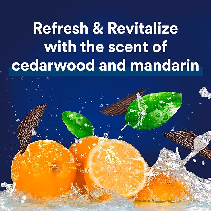 Suave Men Moisturizing Body & Face Wash, With Cedarwood and Mandarin Scent, No Parabens, No Phtahaltes, 18 Oz Pack of 12