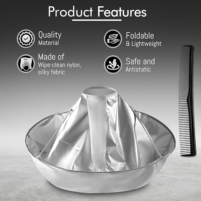 Hair Cutting Cape Professional Salon Barber Cape Foldable Haircut Cloak Hairdressing Umbrella Apron Kit for Adult Men and Women