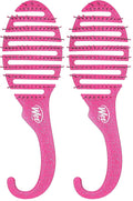 Wet Brush Shower Hair Brush Detangler-Exclusive Ultra-soft IntelliFlex Bristles-Minimizes Pain And Protects Against Split Ends and Breakage-Comb For Women,Men,Wet&Dry Hair-Pink Glitter,(Pack of 2)