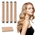 Heatless Hair Curlers, Satin Foam Rollers, Overnight Curling Rods for Long Hair, 5 Count (Khaki)