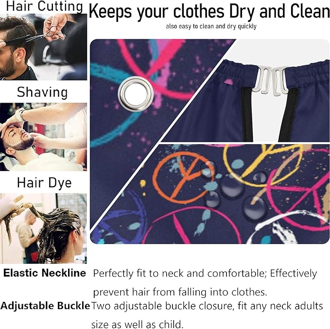 visesunny Professional Barber Cape Polyester Hair Cutting Salon Cape Apron Anti-Static Beard Bib Grooming Apron