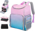 Nail Polish Organizer Bag Large Nail Polish Storage Organizer Case Backpack Holds 60 Bottles and Nail Lamp with 2 Removable Case Professional Nail Supplies Organizer for Manicurist
