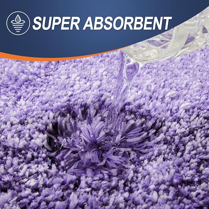 OLANLY Bathroom Rug Set 2 Piece, Soft Absorbent Microfiber Bath Mats and U-Shaped Contour Toilet Rug, Non-Slip, Machine Wash Dry, Plush Shaggy Bath Mats for Bathroom (30"x20"+24"x20", Violet)