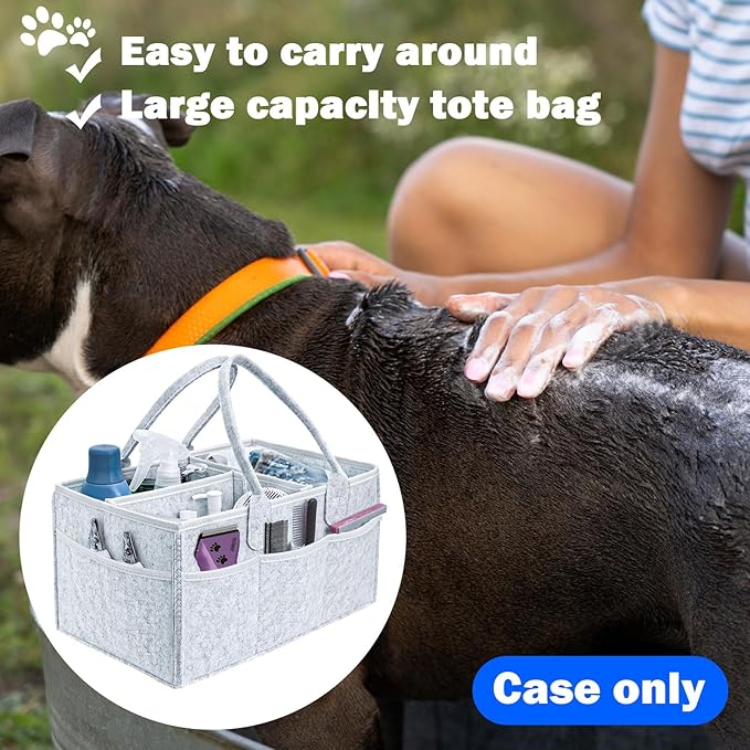 Pet Grooming Tote Bag, Dog Storage Organizer for Grooming Supplies Multiple Pockets, Lightweight and Durable Design (Bag Only)