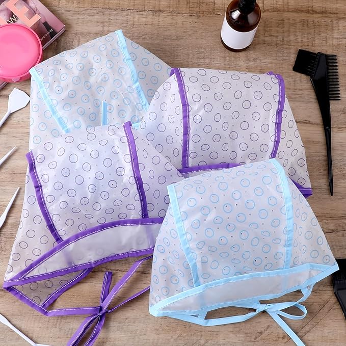 Bewudy 12 Pcs 4 Sets of Highlight Cap with Hooks, Hair Highlighting Caps, Highlight Hair Coloring Frosting Dye Kit for Salon Hair Dyeing Hairdressing (2 Purple + 2 Blue)