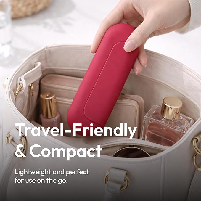 ÉCLAT Silicone Makeup Brush Holder Travel, 3 in 1 Portable Bag With Anti-Fall Out Magnetic Closure & Cleaner Mat Case, Soft Cosmetic Tool Organizer Pouch Keeps Brushes Clean & Dust Free (Pink)