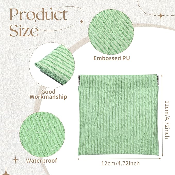 ISKYBOB 4Pcs Small Makeup Bag for Purse, 4.7in Pocket Cosmetic Bag Organizer, Waterproof PU Leather Pouches for Purse, Portable Squeeze Coin Purse for Women Mini Travel Jewelry Storage Pouch, Embossed