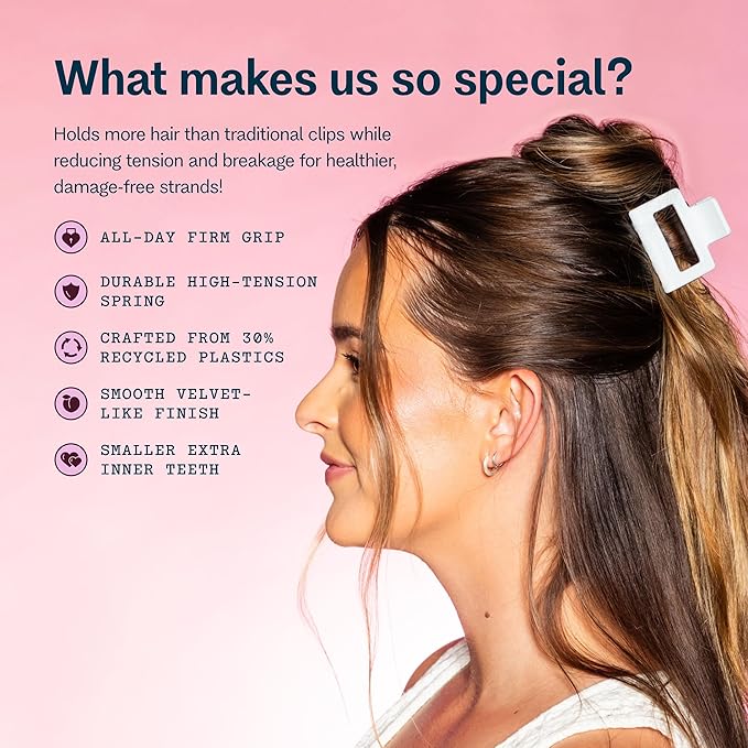 Gimme Beauty Fine Hair - Short Twists & Buns - Mini Claws for Fine & Thin Hair - Designer Non-Slip Accessory - Non-Slip Clip Multi-Pack - Accessory for Teens - Blue & Pink, 2 Pack