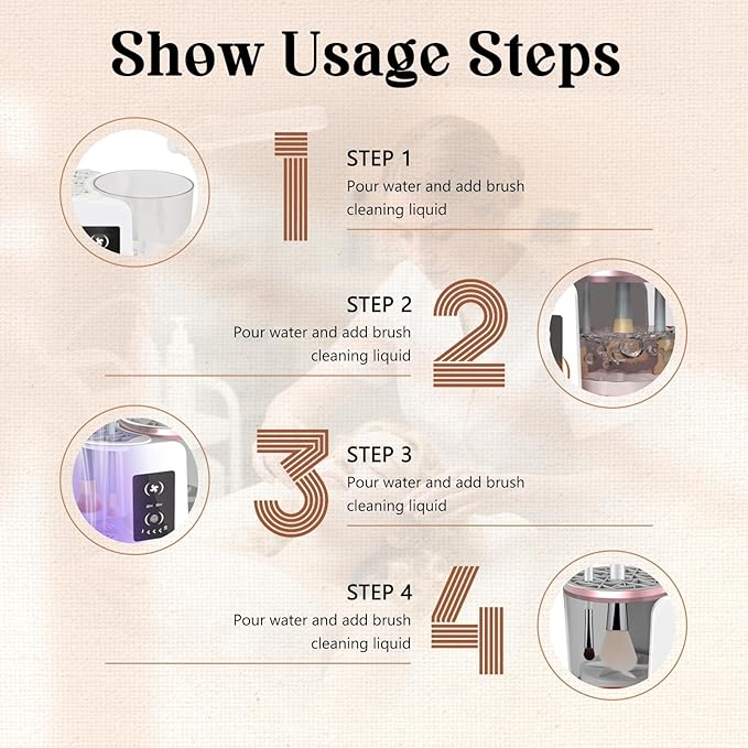 3-in-1 Electric Makeup Brush Cleaner Machine, Automatic Make Up Brushes Dryer, Portable Cosmetic Brushes Cleaner Tool for All Size Beauty Makeup Brush