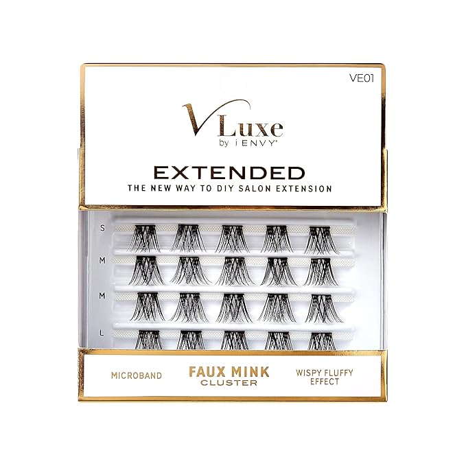 i•ENVY DIY Eyelash Extension Demi Extended - Featherlight Synthetic Reusable Artificial Eyelashes Multipack Lash Clusters