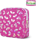 Tampon Holder for Purse, Leather Sanitary Napkin Storage Bag Period Bag Gift for Girls Women, Portable Sanitary Napkin Period Pad Pouch Tampon Bags for Purse(Rose red Butterfly)
