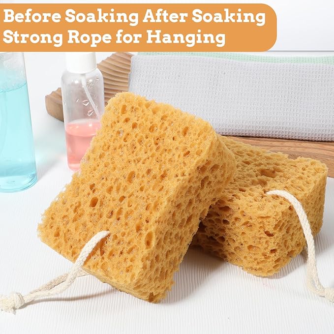 Bath Sponge, 2 Pcs Large Bath Sponges for Shower Soft Loofah Exfoliating Body Sponge for Women Men Home Bathroom Face Body Washing Bathing Deep Cleansing
