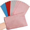 Tatuo 12 Pieces Korean Exfoliating Mitt Glove Italy Towel Body Skin Scrubber Exfoliating Scrubber for Remove Dead Skin Washcloth Korean(Small,Pink, Brick Red, Gray, Blue)