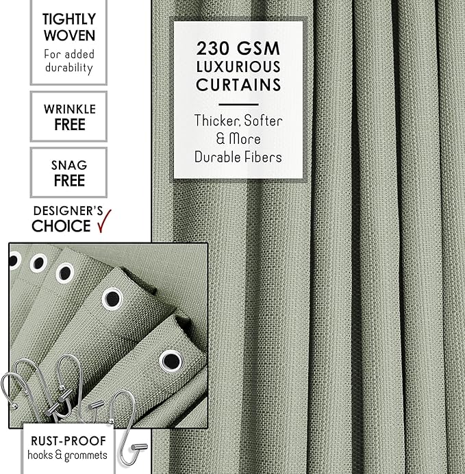 Clara Clark Sage Green Bathroom Set - Bathroom Sets with Shower Curtain and Rugs, 26PC Bathroom Accessory Set, Shower Curtain Set with Adhesive Corner Shower Caddy Hanging & Soap Dispenser