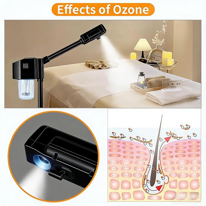 Professional Facial Steamer, Hot Mist Spray & Ozone, Face Steam Suitable for Home & Professional Salon SPA Barber，Moisturizing & Hydrating